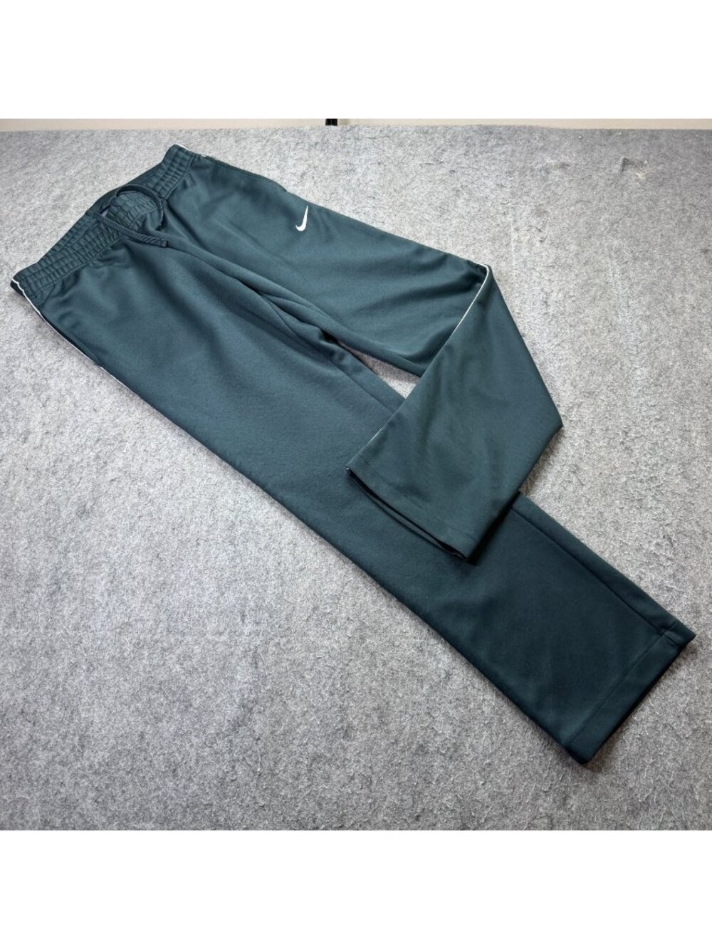 Nike Track Pants Men M Green 32" Knit Relaxed Fit 717280 Striker Open Hem